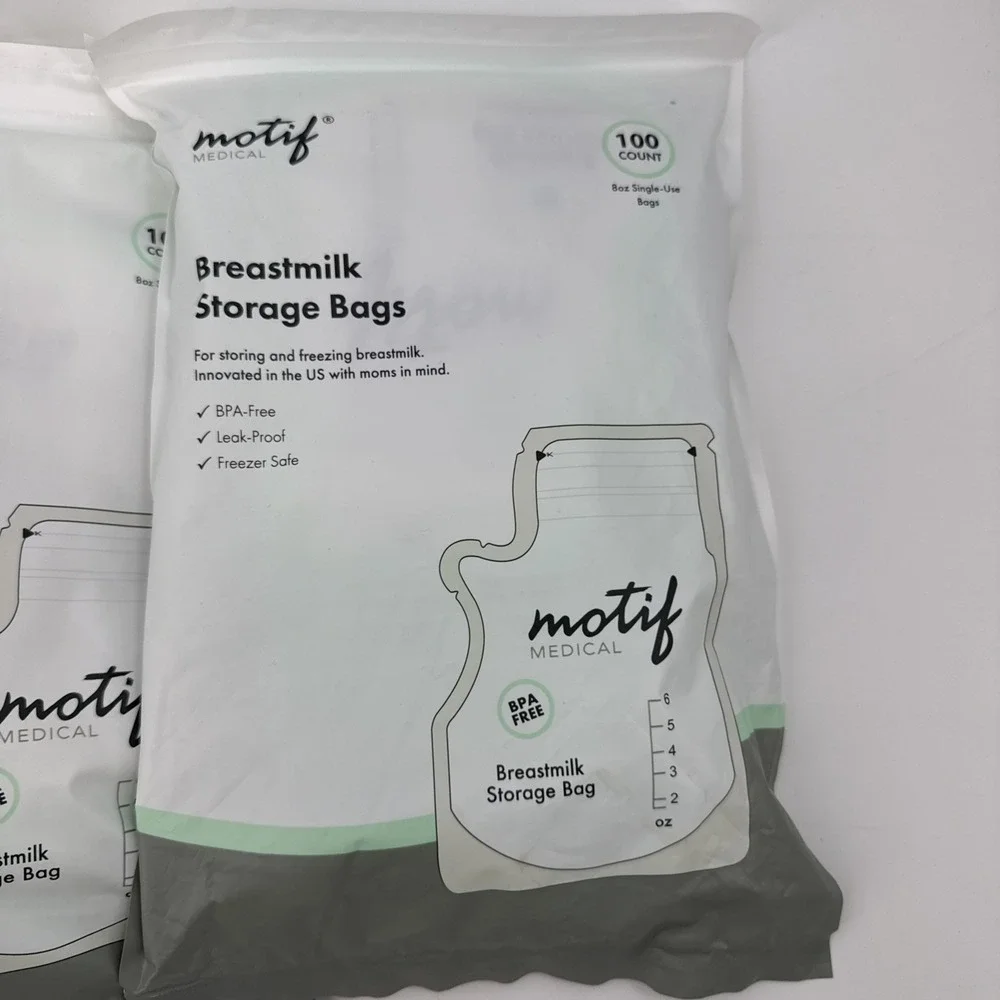 4x Motif Medical Breast Milk Storage Bags 8oz Single Use Bags 100 count BPA-Free